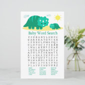 Papier Green Dino Baby shower Word Search Jeu (Debout devant)
