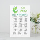 Papier Green Dinosaur Baby shower Word Recherche Jeu (Debout devant)