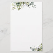 Papier Green Eucalyptus Floral Fête des mariées Jeu (Dos)