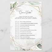 Papier Green & Gold Baby shower jeu Plus ou moins? (Devant)