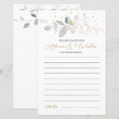 Papier Green Gold Foliing Conseils et souhaits pour les n (Devant / Derrière)