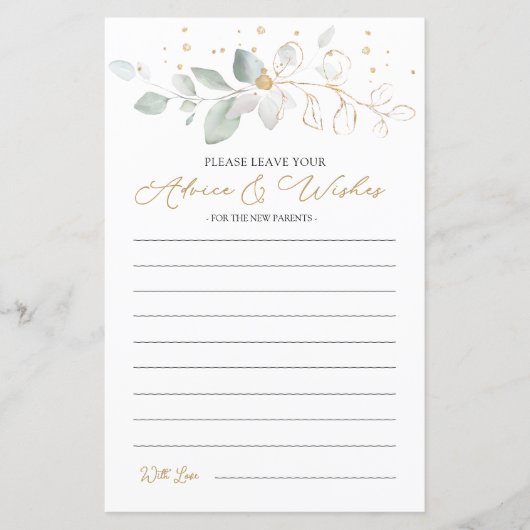 Papier Green Gold Foliing Conseils et souhaits pour les n (Devant)