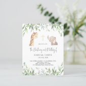 Papier Green & Gold Jungle Christening & 1er anniversaire (Debout devant)