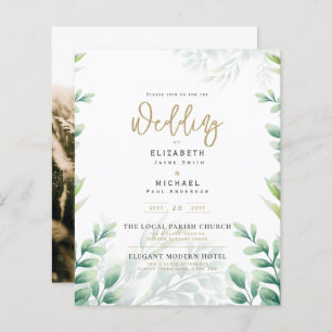 Papier Green Gold PHOTO Mariage Inviter BUDGET