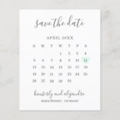 Papier Green Heart Calender Budget Wedding Enregistrer la (Devant)