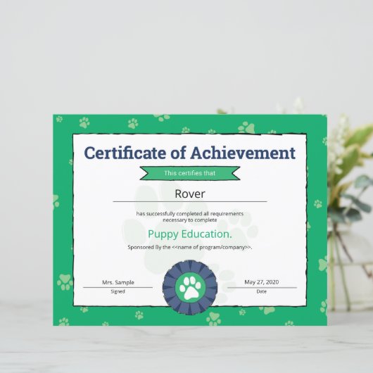 Papier Green Puppy Program Pet Obedience School Pré Puppy (Debout devant)