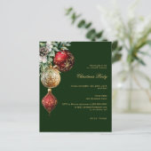 Papier Green red QR business Christmas Party invitation (Debout devant)