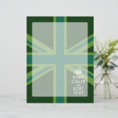 Papier Green Teal Keep Calm And Have Your Text Union Jack (Debout devant)