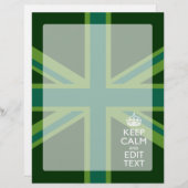 Papier Green Teal Keep Calm And Have Your Text Union Jack (Devant / Derrière)