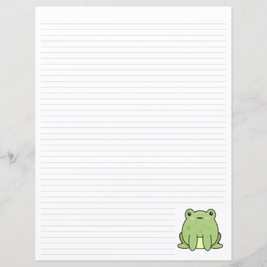 Papier Grenouille verte lignée (Devant)