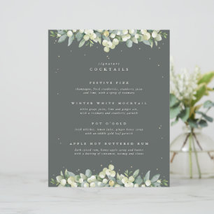 Papier Grey Green Snowberry+Eucalyptus Mariage Boissons B
