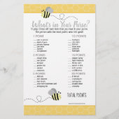 Papier Grey Jaune Bumble Bee Ce qui est dans votre jeu de (Devant)