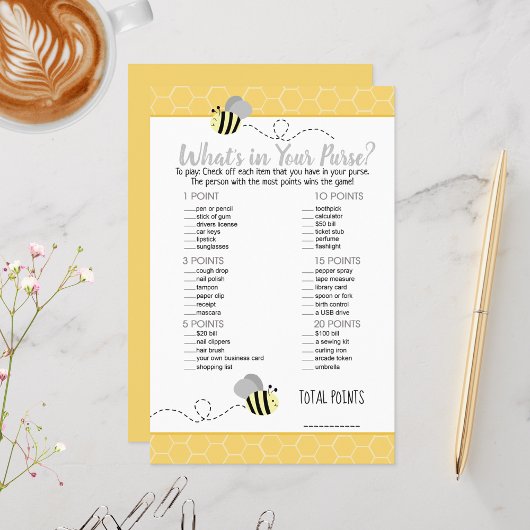 Papier Grey Jaune Bumble Bee Ce qui est dans votre jeu de