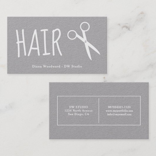 Papier gris Carte de visite (Devant / Derrière)