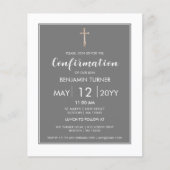 Papier Gris moderne | Confirmation de l'invitation budgét (Devant)