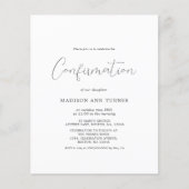 Papier Gris moderne | Invitation de confirmation (Devant)