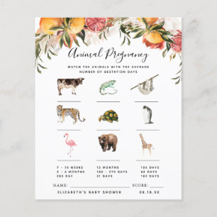 Papier Grossesse animale   Jeu Baby shower