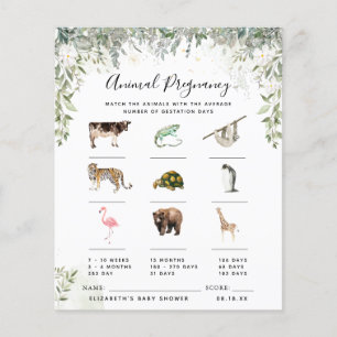 Papier Grossesse animale Jeu Baby shower