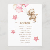 Papier Grossesse d'animal bébé ours Baby shower jeu (Dos)