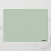 Papier Grues Green Gold Foil Invitation Carte post (Verso)