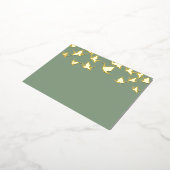 Papier Grues Green Gold Foil Invitation Carte post (Rotation)