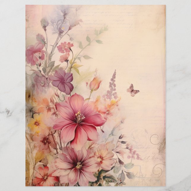 Papier Grunge Floral 5 IAda (Dos)