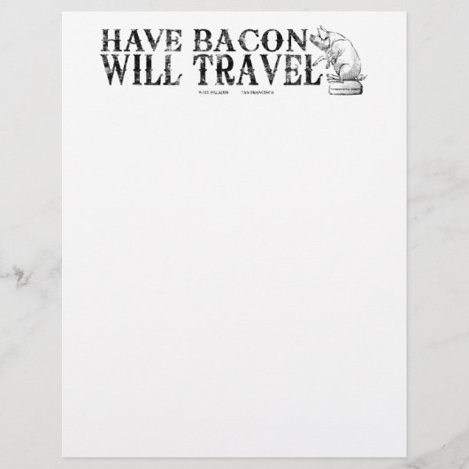 Papier Grunge Style Avoir Bacon va voyager (Devant)