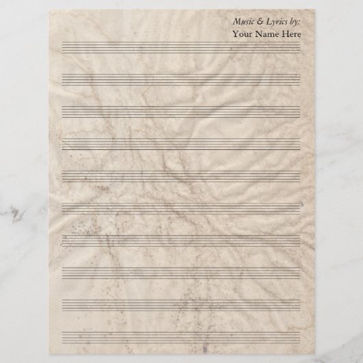 Papier grungy Blank Sheet Musique 10 Stave (Devant)