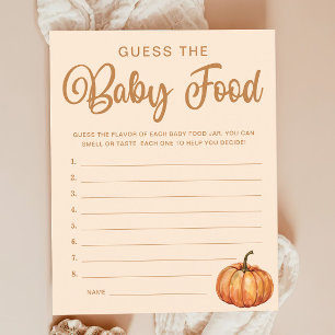 Papier Guess Baby Food Fall Citrouille Baby shower Jeu