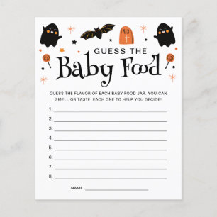 Papier Guess Baby Food Halloween Baby shower Jeu