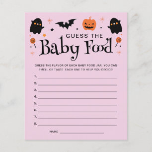 Papier Guess Baby Food Halloween Witchy Baby shower Jeu