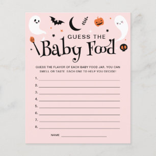 Papier Guess Baby Food Pink Halloween Baby shower Jeu