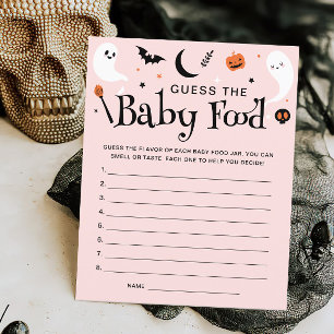 Papier Guess Baby Food Pink Halloween Baby shower Jeu