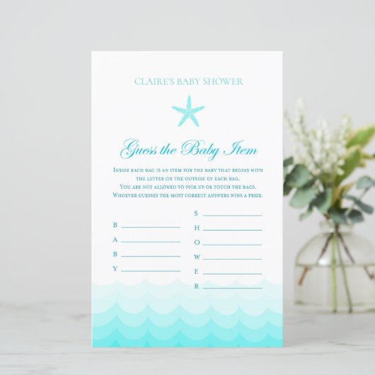 Papier Guess Baby Items - Jeu Baby shower (Debout devant)