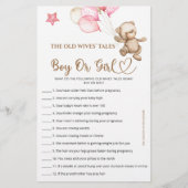 Papier Guess Boy or Girl tales baby shower ours en peluch (Devant)