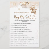 Papier Guess Boy Ou Girl Tales Baby Bear Baby shower (Devant)