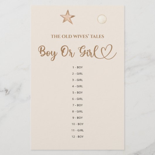 Papier Guess Boy Ou Girl Tales Baby Bear Baby shower (Dos)