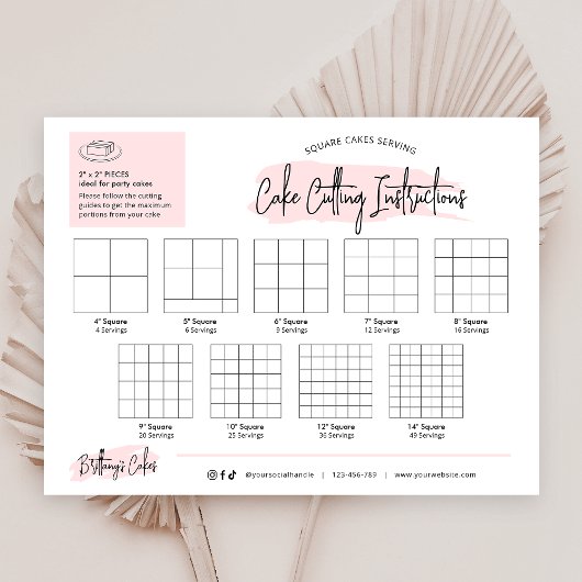 Papier Guides de coupe de gâteau carré 2x2"