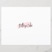 Papier Guides de coupe Mariage carré de gâteau Logo rose  (Dos)