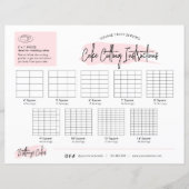 Papier Guides de coupe Mariage carré de gâteau Logo rose  (Devant)