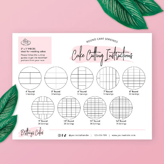Papier Guides de coupe Mariage rond à gâteau Logo rose pâ
