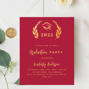 Papier Guirlande d'or rouge 2025 Invitation du Parti de G