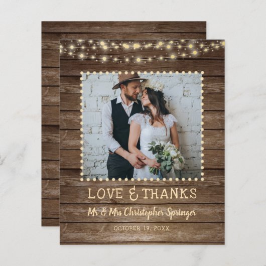 Papier Guirlande lumineuse en bois rustique à petit prix  (Devant / Derrière)