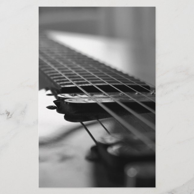 Papier Guitare noire et blanche (Devant)