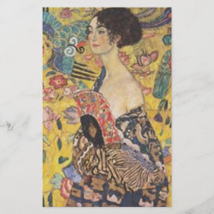 Papier Gustav Klimt - Dame au ventilateur peinture