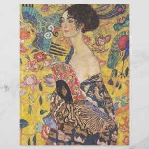 Papier Gustav Klimt - Dame Avec Peinture De Ventilateur