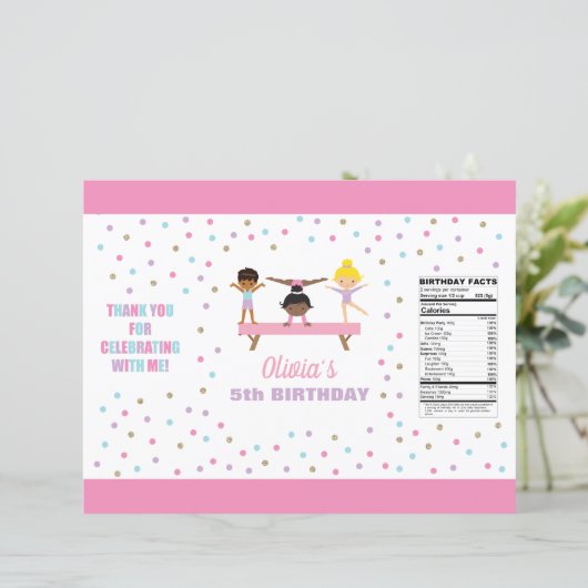 Papier Gymnastique sac à puce d'anniversaire (Debout devant)