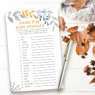 Papier Halloween Baby Animaux Baby shower Jeu