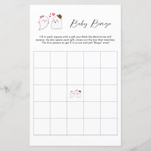 Papier Halloween Baby shower Bingo Jeu Little Boot Ghost