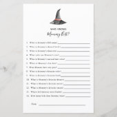 Papier Halloween Baby shower sorcière qui connaît maman (Devant)